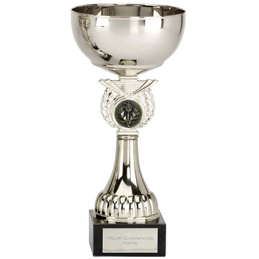 Crusader Silver Presentation Cup with Centre Disc 15cm (6")