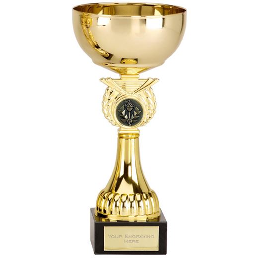 Crusader Gold Presentation Cup with Centre Disc 18cm (7")