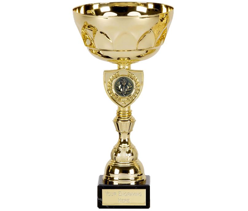 Gold Pegasus Trophy Cup with Shield Design 24cm (9.5