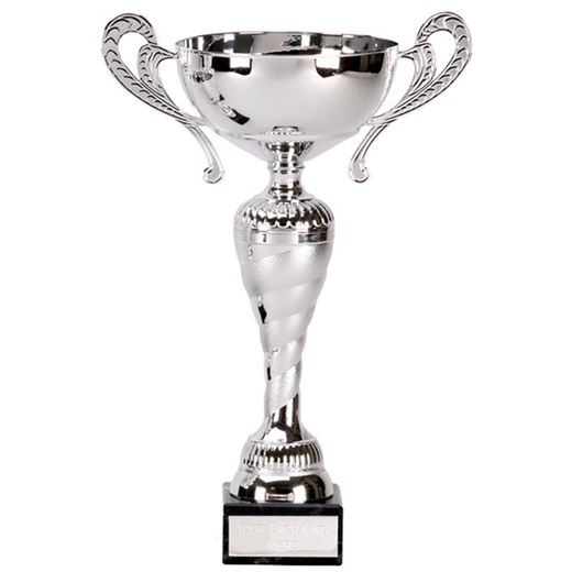 Silver Trophy Cup with Spiral Stem and Handles 25cm (9.75")