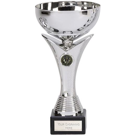 Plain Bowl Flair Column Trophy Cup on Marble Base 19.5cm (7.75")