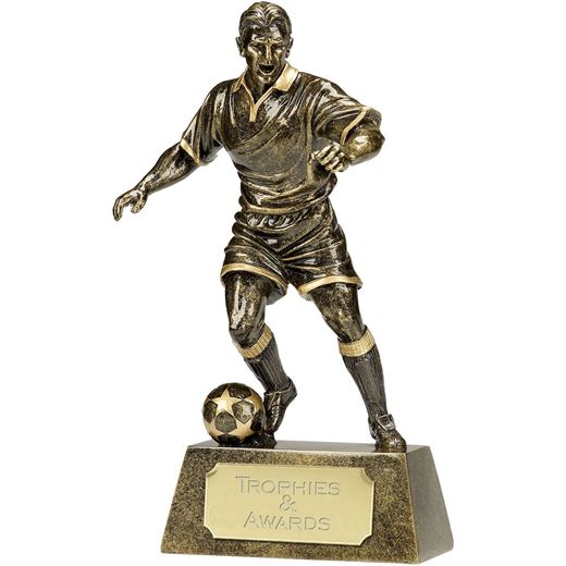 Antique Gold Pinnacle Footballer Trophy 24cm (9.5")