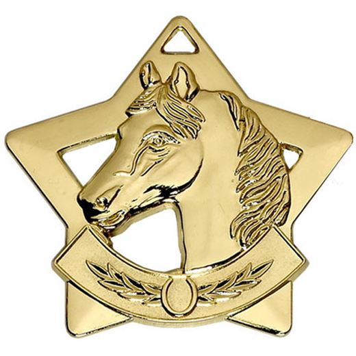 Gold Mini Stars Equestrian Medal 60mm (2.25")