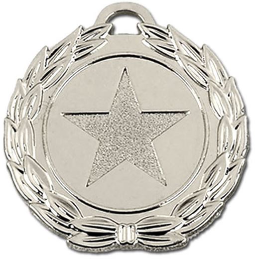 Silver Mega Star 40 Medal 40mm (1.5")
