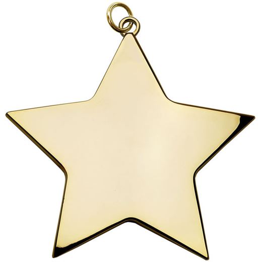 Gold High Polish Star Achievement Medal 68mm (2.75")