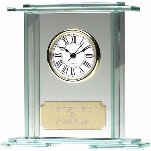 Eternity Jade Glass Clock Award 18cm (7")