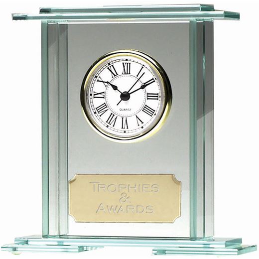 Eternity Jade Glass Clock Award 16cm (6.25")