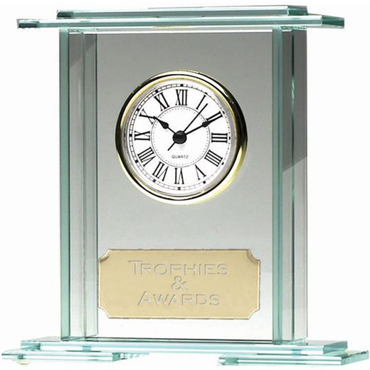 Eternity Jade Glass Clock Award 14.5cm (5.75")