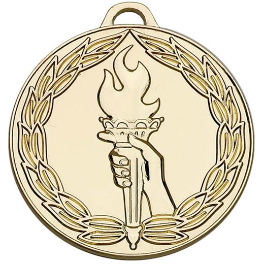 Gold Classic Torch Medal 50mm (2")