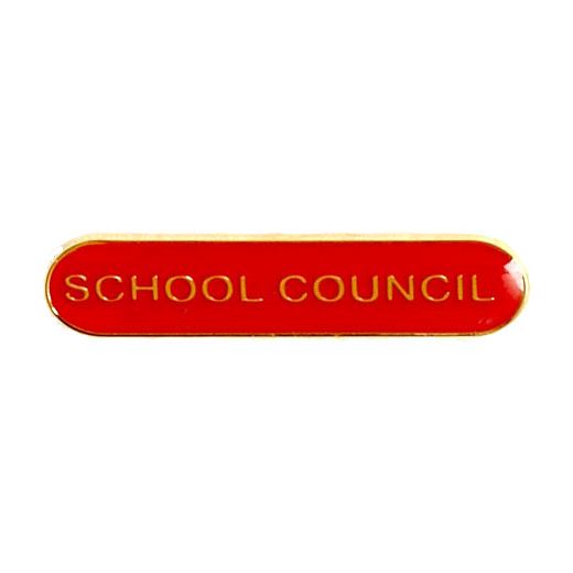 School Council Lapel Bar Badge Red 40mm x 8mm