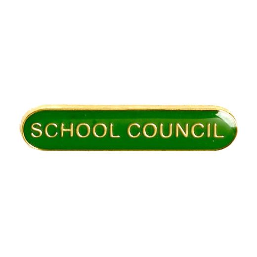 School Council Lapel Bar Badge Green 40mm x 8mm