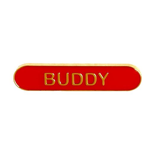 Buddy Lapel Bar Badge Red 40mm x 8mm