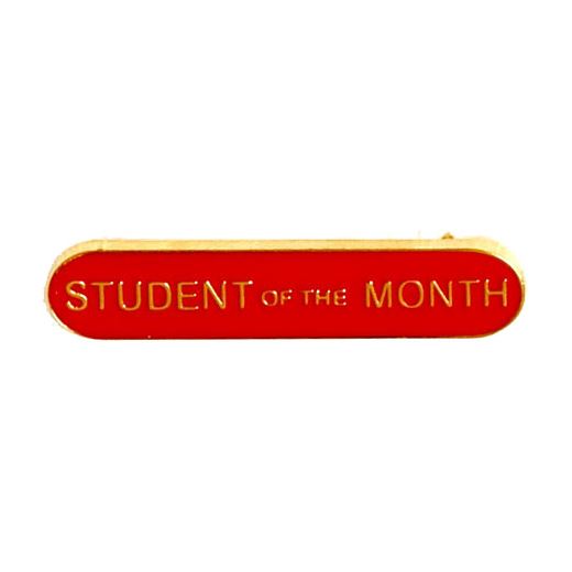 Student of the Month Lapel Bar Badge Red 40mm x 8mm