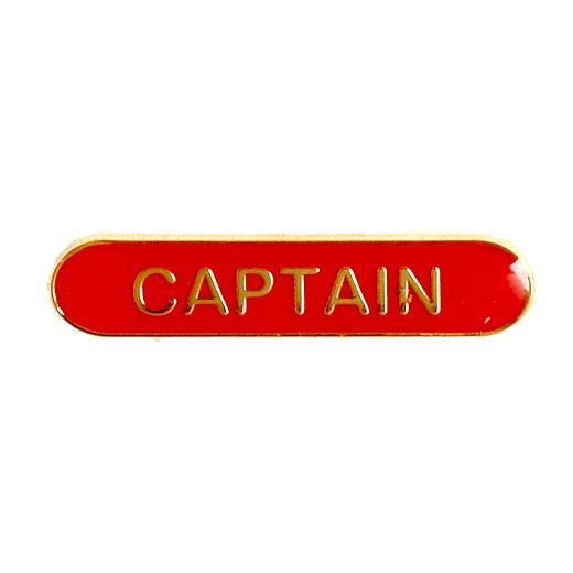 Captain Lapel Bar Badge Red 40mm x 8mm