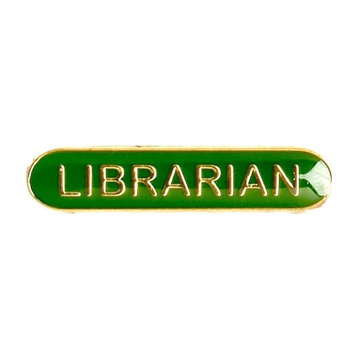 Librarian Lapel Bar Badge Green 40mm x 8mm