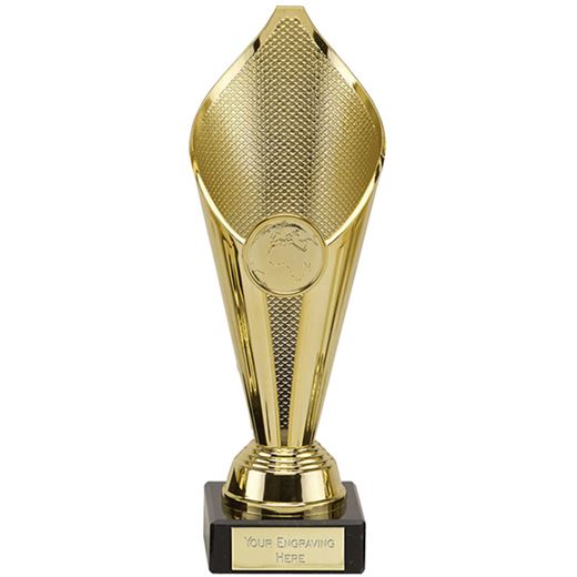 Eternal Flame Gold Plastic Cup Trophy on Marble Base 22cm (8.75")