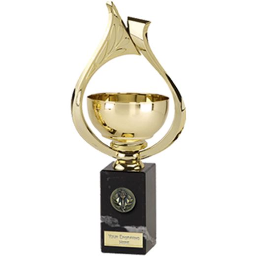 Gold Metal Bowl Trophy Cup with Plastic Gold Arch 26.5cm (10.5")