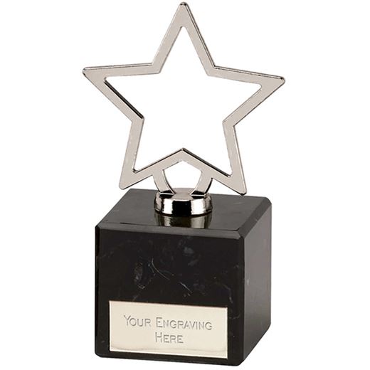 Silver Galaxy Cast Metal Star Trophy on Marble Base 12cm (4.75")