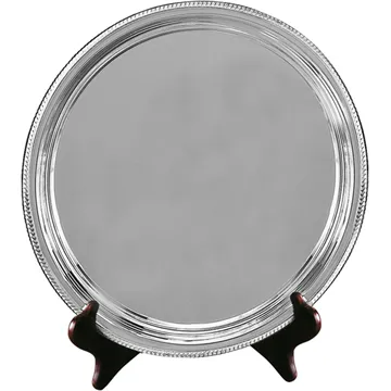 Silver plated round salver with presentation box & stand option  engraved f.o.c. 