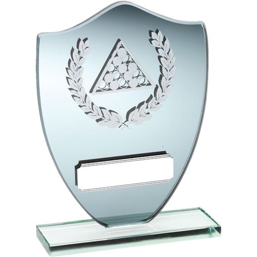 Snooker Shield Mirror Glass Award with Laurel Design 15cm (6")
