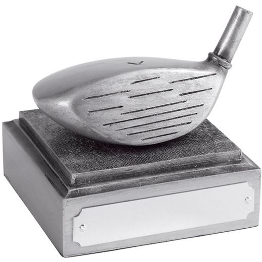 Golf Club Driver Head Award Antique Silver Finish 8cm (3.25")