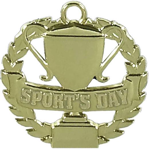 Gold Sports Day Medal 50mm (2")