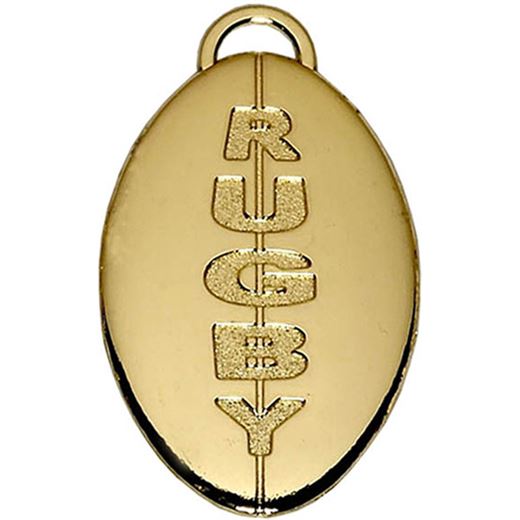 Gold Rugby Ball Medal 40mm (1.5")