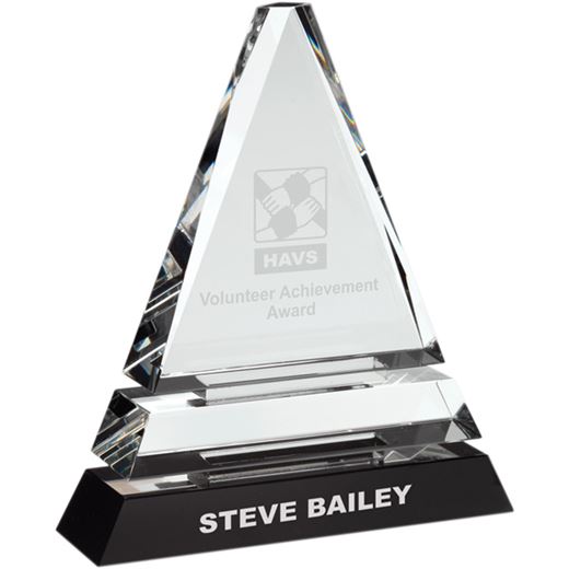 Triple Tier Optical Crystal Pyramid Award 19.5cm (7.75")