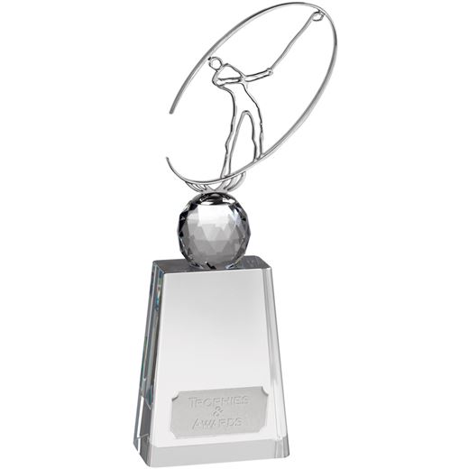 Optical Crystal Golf Award with Metal Golf Figure 31cm (12.25")