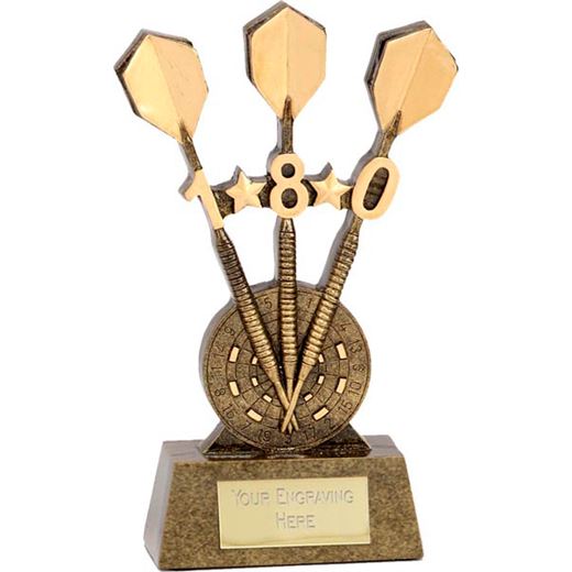 Antique Gold 180 Darts Award 18.5cm (7.25")