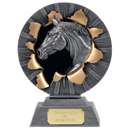 X-Plode Silver Horse Head Figure Trophy 23cm (9")
