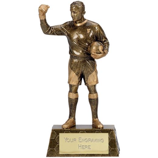 Gold Trimmed Football Goalkeeper Trophy 22cm (8.75")