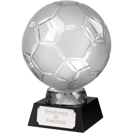 Large Crystal Football Award on Black Base 30.5cm (12")