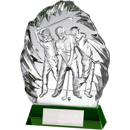 Optical Crystal Golf Swing Stage Iceberg Award 22cm (8.75")