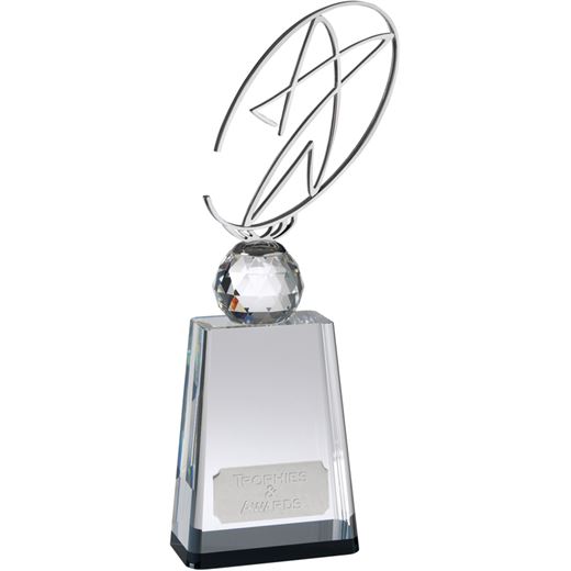 Silver Metal Star on Crystal Base Award 28cm (11")
