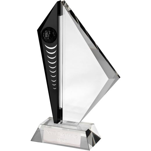 Heavyweight Optical Crystal Golf Flag Award 25.5cm (10")