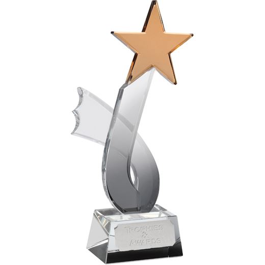 Optical Crystal Gold Shooting Star Award 26.5cm (10.5")