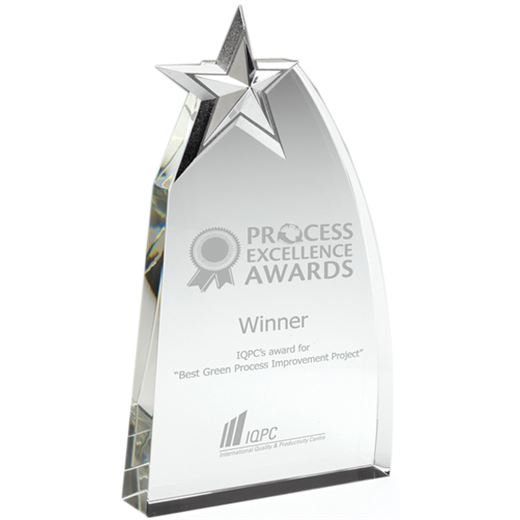 Heavyweight Glass Arch Silver Star Award 19cm (7.5")