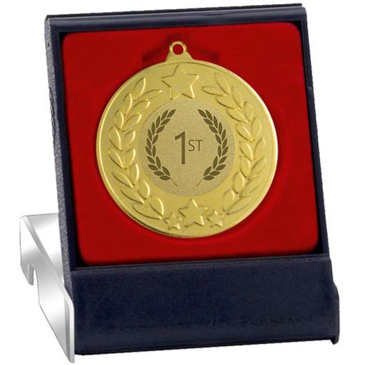 Gold Stars & Laurel Wreath Medal in Presentation Box 50mm (2")
