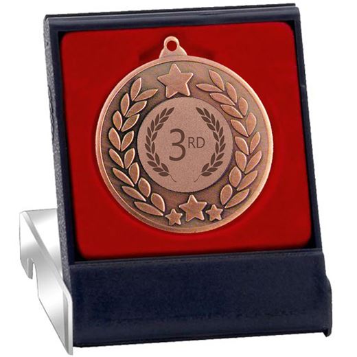 Bronze Stars & Laurel Wreath Medal in Presentation Box 50mm (2")