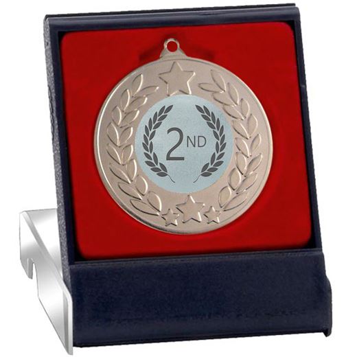 Silver Stars & Laurel Wreath Medal in Presentation Box 50mm (2")