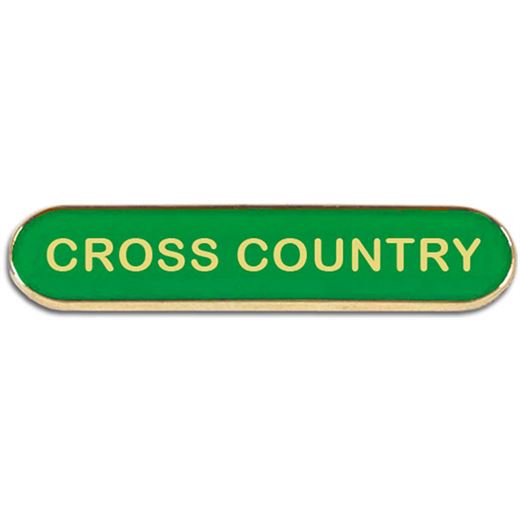 Green Cross Country Lapel Bar Badge 40mm x 8mm