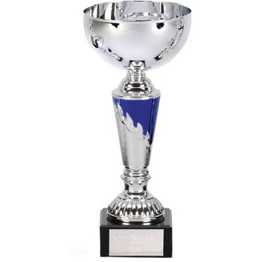 Presentation Cup With Laurel Wreath Detail Silver & Blue 21cm (8.25")