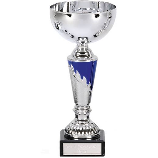 Presentation Cup With Laurel Wreath Detail Silver & Blue 25cm (9.75")