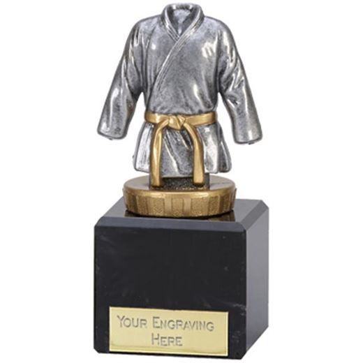 Silver & Gold Plastic Martial Arts trophy on Marble Base 12.5cm (5")