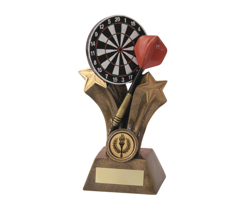 Gold Shooting Star Dartboard & Dart Trophy 20.5cm (8")