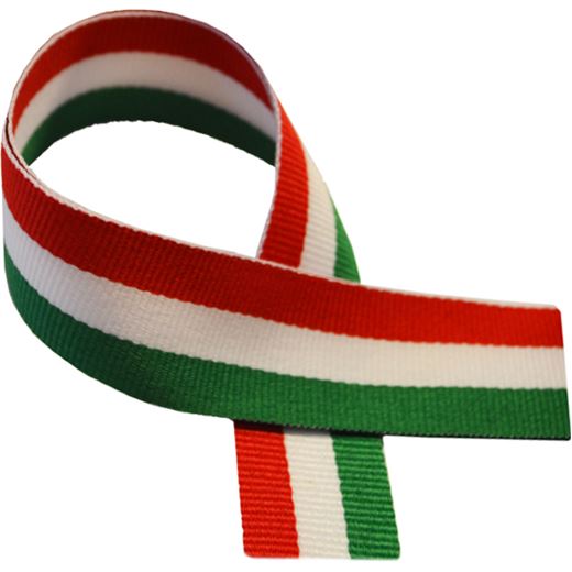 Green, White & Red Medal Ribbon 80cm (32")