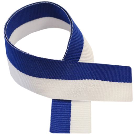 Blue & White Medal Ribbon 80cm (32")
