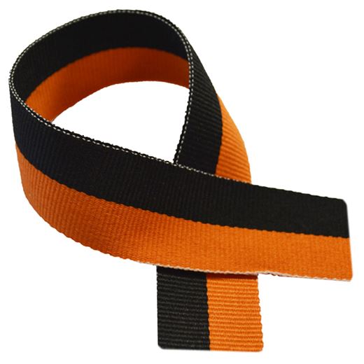 Black & Orange Medal Ribbon 80cm (32")