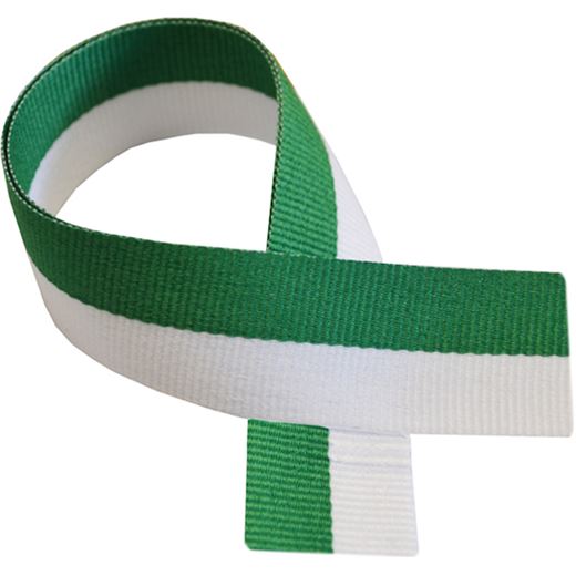 Green & White Medal Ribbon 80cm (32")